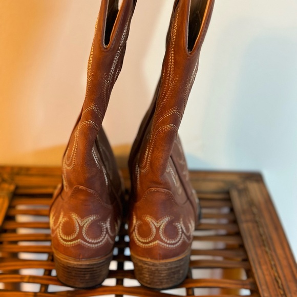 Cowboy Boots Roper Riley Scroll Embroidery Snip Toe Womens Brown Size 5 - Picture 3 of 6